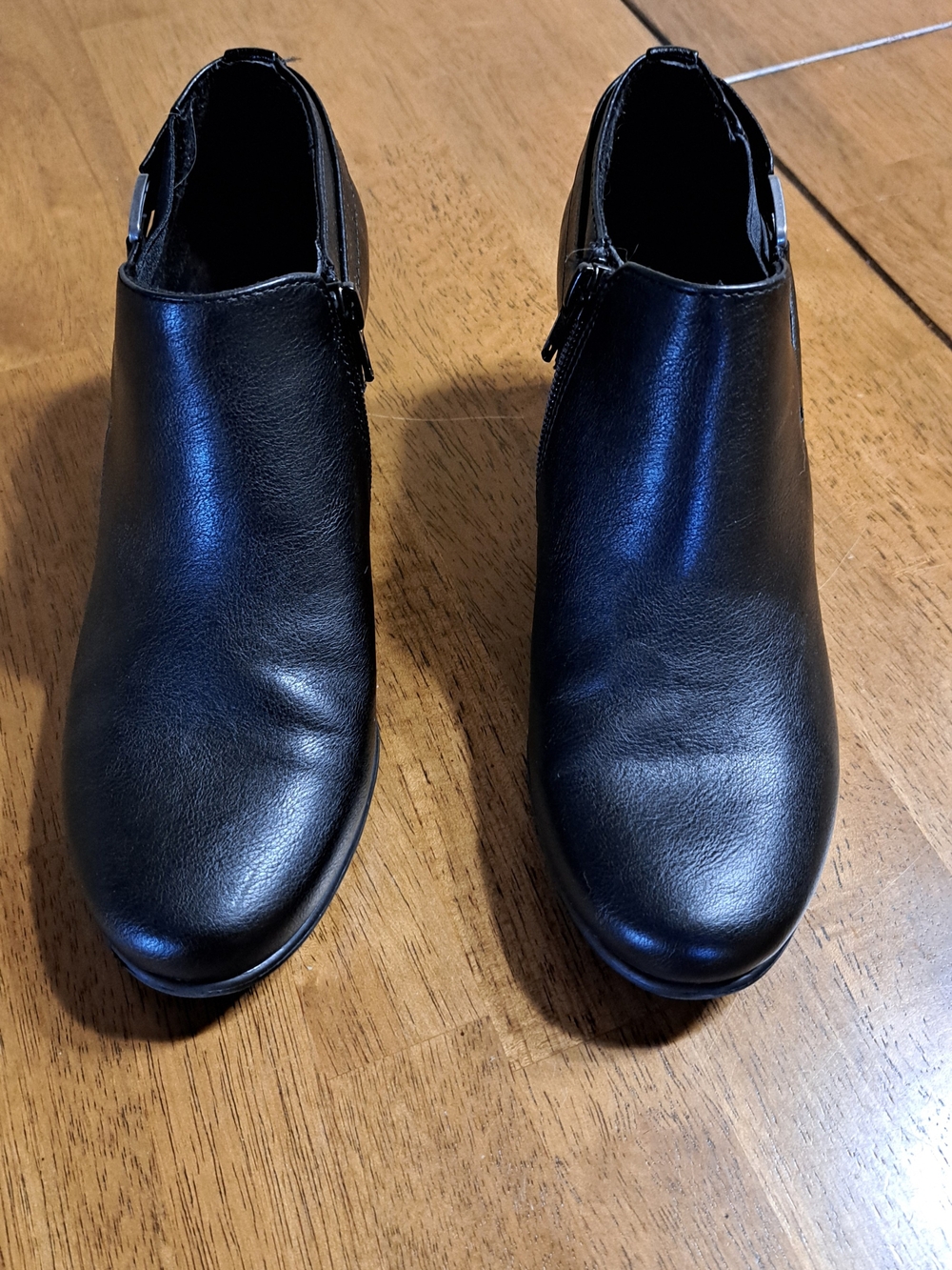 croft & barrow Black Leather Side-Zip Ankle Booties